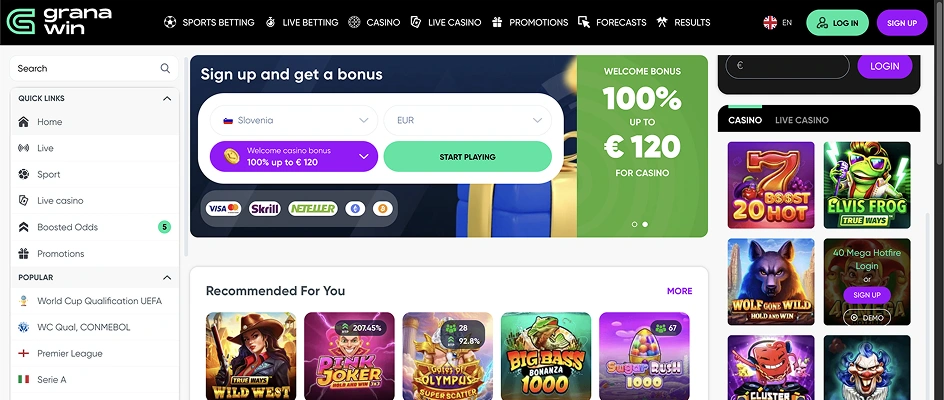 Granawin Živo Kazino